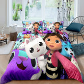 Gabbys Dollhouse 3D Printed Duvet Cover Quilt Cover Pillowcase Bedding Set