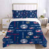 Columbus Blue Jackets Hockey League Duvet Cover Quilt Case Pillowcase