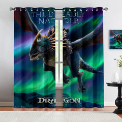 2026 NEW How to Train Your Dragon Blackout Curtains Drapes for Window Treatment Set