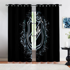 Hockey League Logo Blackout Curtains Drapes For Window Treatment Set