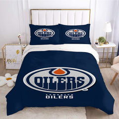 Edmonton Oilers Hockey League Duvet Cover Quilt Cover Pillowcase Bedding Set