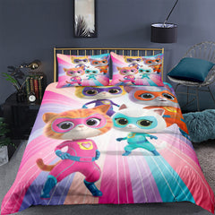 Super Kitties 3D Printed Duvet Cover Quilt Cover Pillowcase Bedding Set