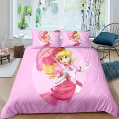Mario Princess Peach 3D Printed Duvet Cover Quilt Cover Pillowcase Bedding Set
