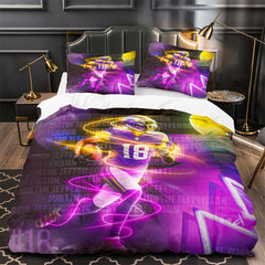 Justin Jefferson Rugby Football Player Duvet Cover Quilt Case Pillowcases