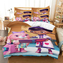 2025 New Doc McStuffins Duvet Cover Quilt Case Pillowcase Bedding Set Without Filler