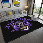 Justin Jefferson Football Rugby Player Rugby Carpet Living Room Bedroom Mats Kitchen Bathroom Rugs
