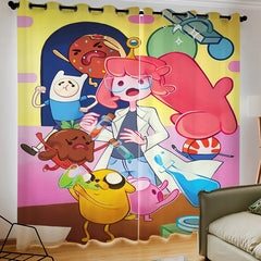 2025 NEW Adventure Time Pattern Blackout Window Drapes Room Decoration
