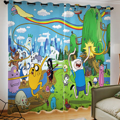 2025 NEW Adventure Time Pattern Blackout Window Drapes Room Decoration