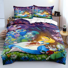 Alice's Adventures in Wonderland Duvet Case Pillowcase 3pcs Bedding Set