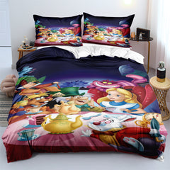 Alice's Adventures in Wonderland Duvet Case Pillowcase 3pcs Bedding Set