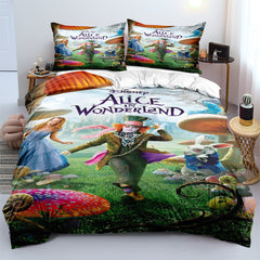 Alice's Adventures in Wonderland Duvet Case Pillowcase 3pcs Bedding Set