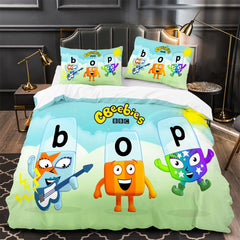 Alphablocks Duvet Cover Quilt Case Pillowcase Bedding Set Without Filler