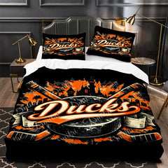 Anaheim Ducks Hockey Duvet Cover Quilt Case Pillowcase Bedding Set Without Filler