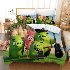 Angry Birds Duvet Cover Quilt Cover Pillowcase Bedding Set Bedroom Decor