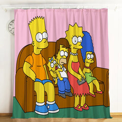Anime The Simpsons Blackout Curtain Drapes for Living Room Bedroom Window Treatment