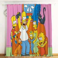Anime The Simpsons Blackout Curtain Drapes for Living Room Bedroom Window Treatment