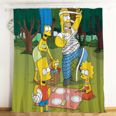 Anime The Simpsons Blackout Curtain Drapes for Living Room Bedroom Window Treatment