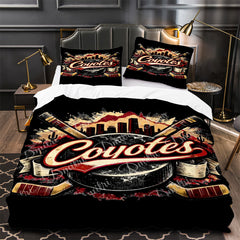 Arizona Coyotes Hockey Duvet Cover Quilt Case Pillowcase Bedding Set Without Filler