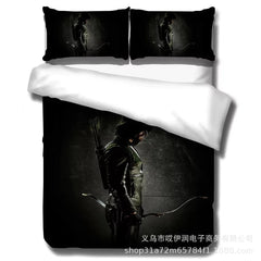 Green Arrow Oliver Queen Duvet Cover Quilt Case Pillowcase Bedding Set Bedroom Decor