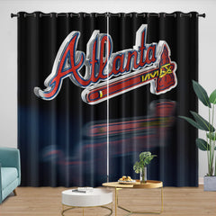 Atlanta Braves Blackout Curtain for Living Room Bedroom Window Treatment
