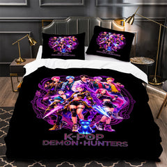 Kpop Demon Hunters Duvet Cover Quilt Case Pillowcase Bedding Set Without Filler