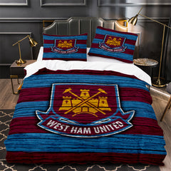 West Ham United Soccer Duvet Cover Quilt Case Pillowcase Bedding Set Without Filler