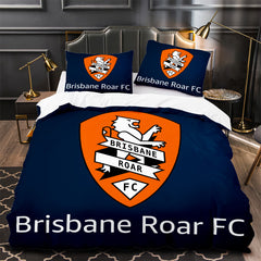 Brisbane Roar Soccer Duvet Cover Quilt Case Pillowcase Bedding Set Without Filler