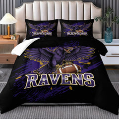 Baltimore Ravens Comforter Pillowcase Sets Blanket All Season Reversible Quilted Duvet