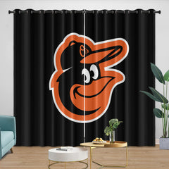Baltimore Orioles Blackout Curtain for Living Room Bedroom Window Treatment