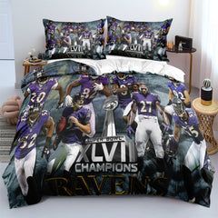 Baltimore Ravens Football League Duvet Cover Quilt Cover Pillowcase Bedding Set