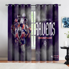 Baltimore Ravens Football Team Blackout Curtains Drapes For Window Treatment Set