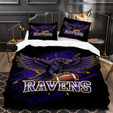 Baltimore Ravens Football Duvet Cover Quilt Case Pillowcase Bedding Set Without Filler