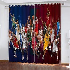 Basketball Logo Basketball Blackout Curtain for Living Room Bedroom Window Treatment