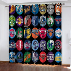 Basketball Logo Basketball Blackout Curtain for Living Room Bedroom Window Treatment