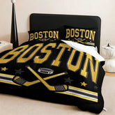 Boston Bruins Hockey League Comforter Pillowcase Sets Blanket All Season Reversible Quilted Duvet