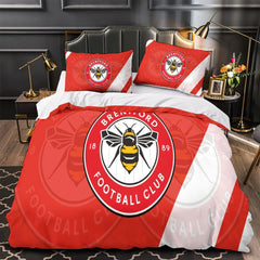 Brentford FC Duvet Cover Quilt Case Pillowcase Bedding Set Without Filler