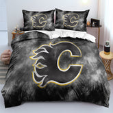 Calgary Flames Hockey League Duvet Cover Quilt Case Pillowcases