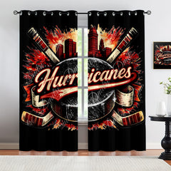 Carolina Hurricanes Blackout Curtains Drapes For Window Treatment Set
