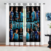 Charlotte Basketball Hornets Blackout Curtains Drapes For Window Treatment Set