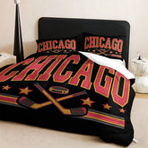 Chicago Blackhawks Hockey League Comforter Pillowcase Sets Blanket All Season Reversible Quilted Duvet