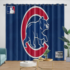 Chicago Cubs Blackout Curtain for Living Room Bedroom Window Treatment