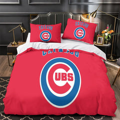 Chicago Cubs Duvet Cover Quilt Case Pillowcase Bedding Set Without Filler