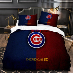 Chicago Cubs Duvet Cover Quilt Case Pillowcase Bedding Set Without Filler
