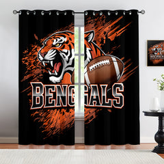 Cincinnati Bengals Blackout Curtains Drapes for Window Treatment Set