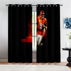 Cincinnati Bengals Football Team Blackout Curtains Drapes For Window Treatment Set