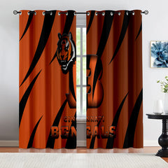 Cincinnati Bengals Football Team Blackout Curtains Drapes For Window Treatment Set