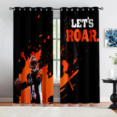 Cincinnati Bengals Football Team Blackout Curtains Drapes For Window Treatment Set