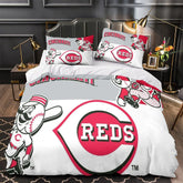 Cincinnati Reds Duvet Cover Quilt Case Pillowcase Bedding Set Without Filler