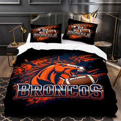 Denver Broncos Footbball Duvet Cover Quilt Case Pillowcase Bedding Set Without Filler