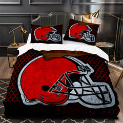 Cleveland Browns Football Duvet Cover Quilt Case Pillowcase Bedding Set Without Filler